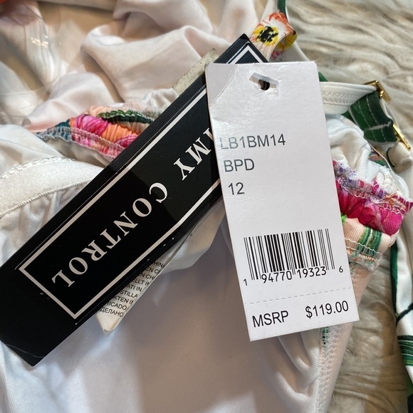 NWT LA BLANCA Tropicalia Ruched One Shoulder One Piece Swimsuit sz 12 - Picture 8 of 13